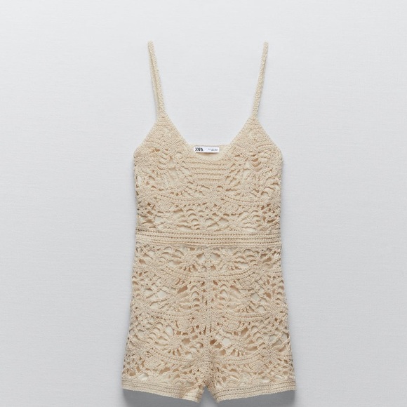 Zara Pants - ZARA Short Crochet Jumpsuit S